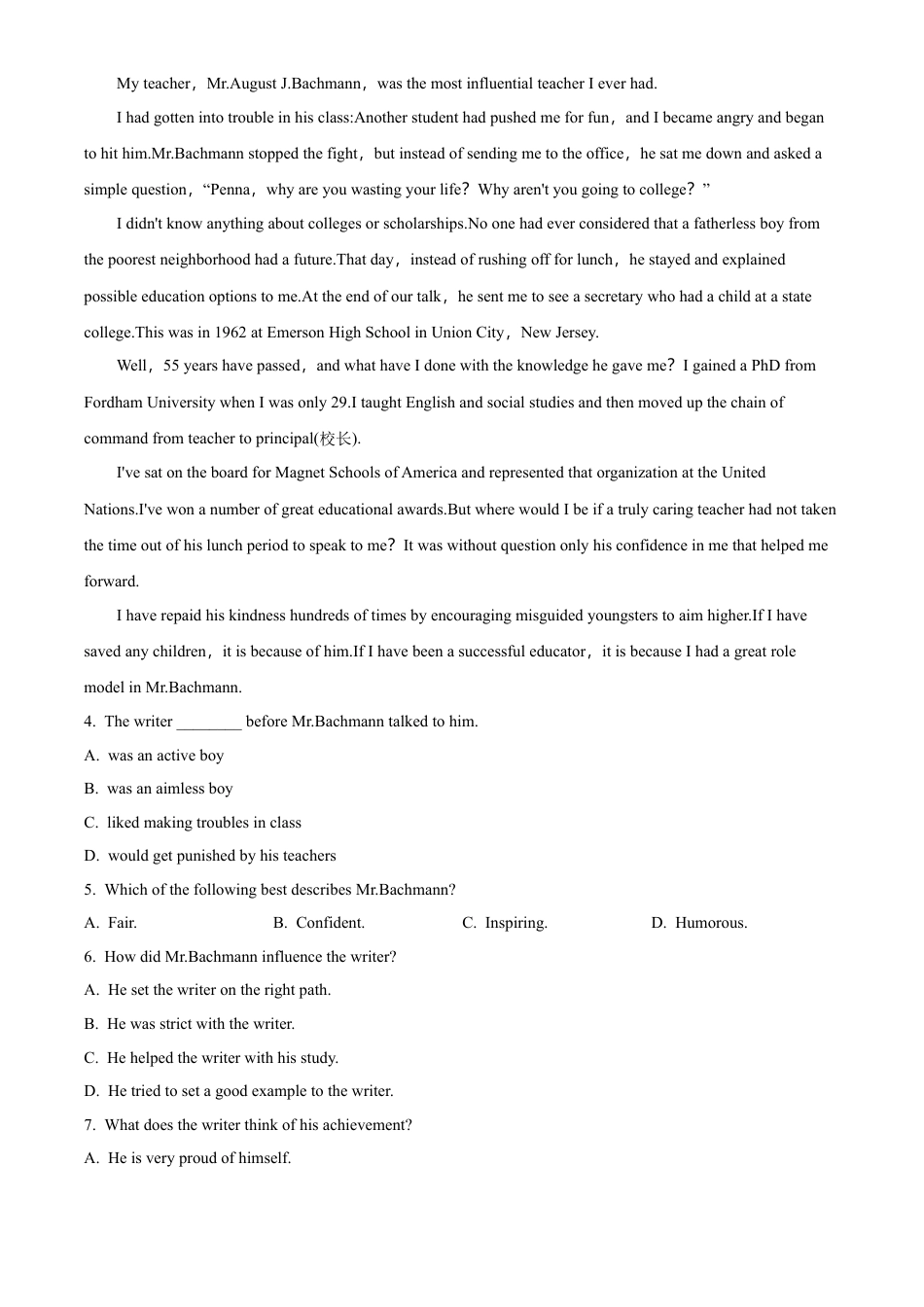 广东省茂名市化州市2024-2025学年高一上学期11月期中英语试题  Word版含解析.docx_第3页