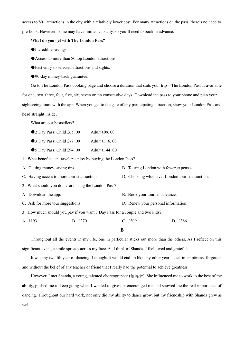 海南省海口市2023-2024学年高一下学期期末考试英语试题.docx_第3页
