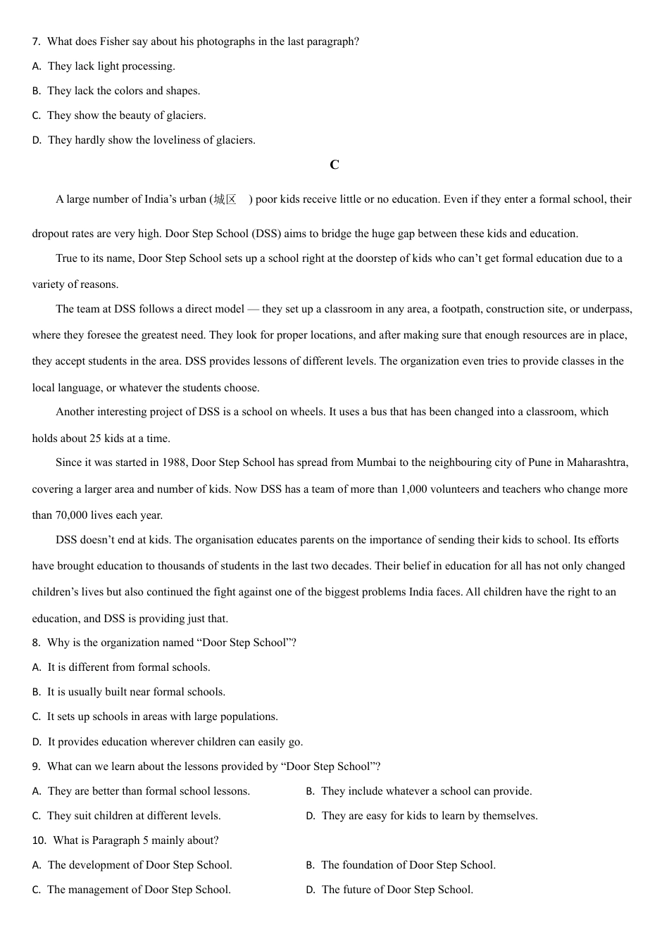吉林省通化市梅河口市第五中学2024-2025学年高一上学期9月月考英语试题.docx_第3页