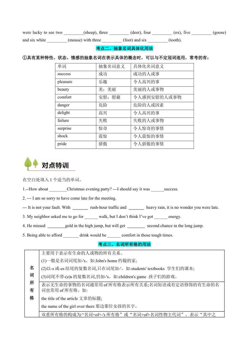 衔接点01 名词、冠词（初高考点差异及衔接）（原卷版）.docx_第3页