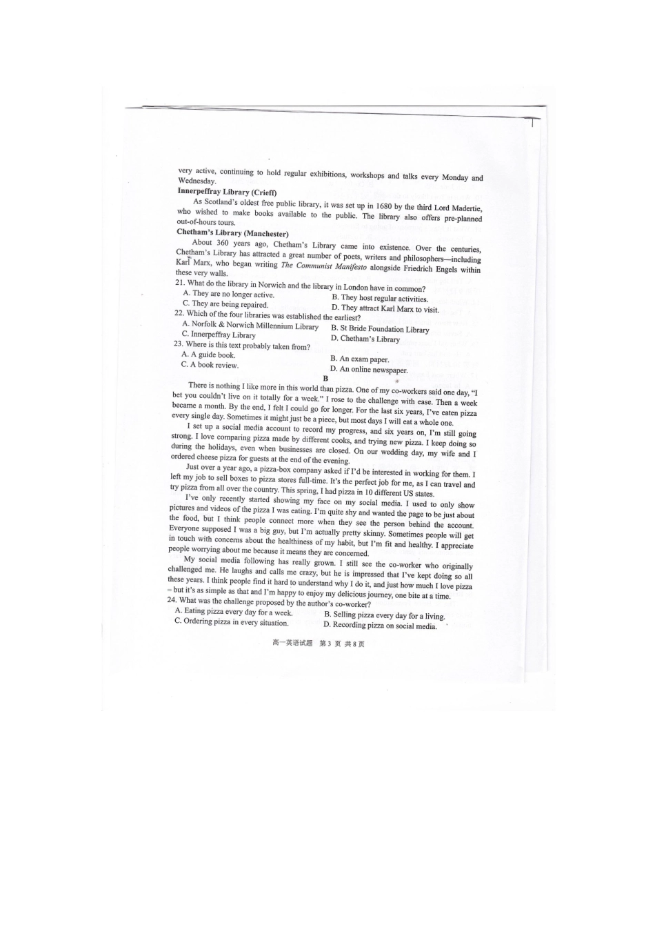 江苏省东台市2024-2025学年高一上学期期中英语试卷.pdf_第3页