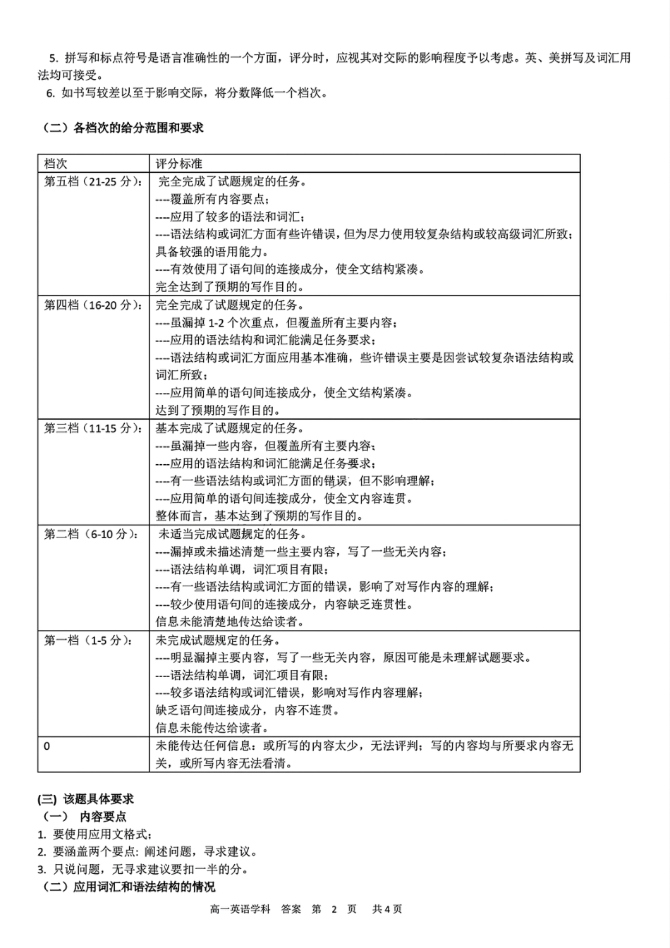 浙江省杭州市北斗联盟2024-2025学年高一上学期期中联考英语试题_英语学科答案.pdf_第2页