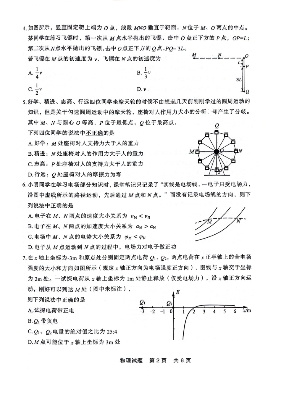 辽宁省部分高中2023-2024学年高一下学期期末点石联考_高一物理.pdf_第2页