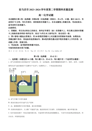 河南省驻马店市2023-2024学年高一下学期7月期末考试化学试题.docx