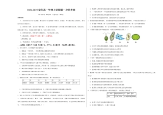 高一生物第一次月考卷（考试版A3）【测试范围：第1-2章】（人教版2019）.docx