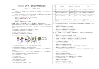 高一生物期中模拟卷【测试范围：第1~4章】（考试版A3）（新八省通用）.docx