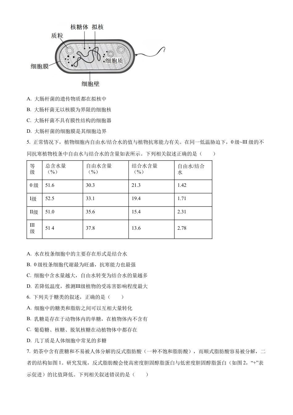 河南省九师联考2024-2025学年高一上学期11月期中生物试题  Word版无答案.docx_第2页
