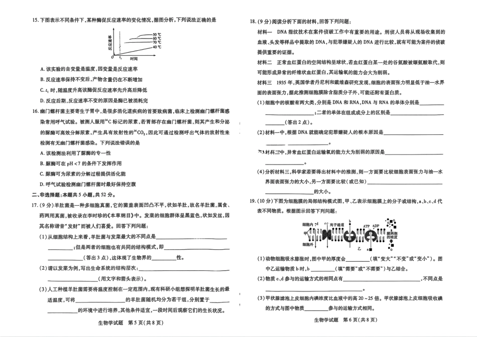河南省名校大联考2024-2025学年高一上学期12月月考生物试题_生物试题大联考.pdf_第3页
