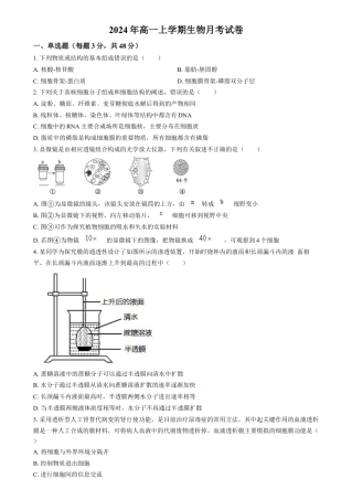 湖南省岳阳市岳阳县第一中学2024-2025学年高一上学期12月月考生物试题 Word版无答案.docx