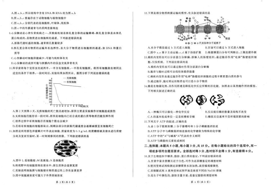 辽宁省朝阳市重点高中2024-2025学年高一上学期12月联考试题  生物  PDF版含解析_生物.pdf_第2页