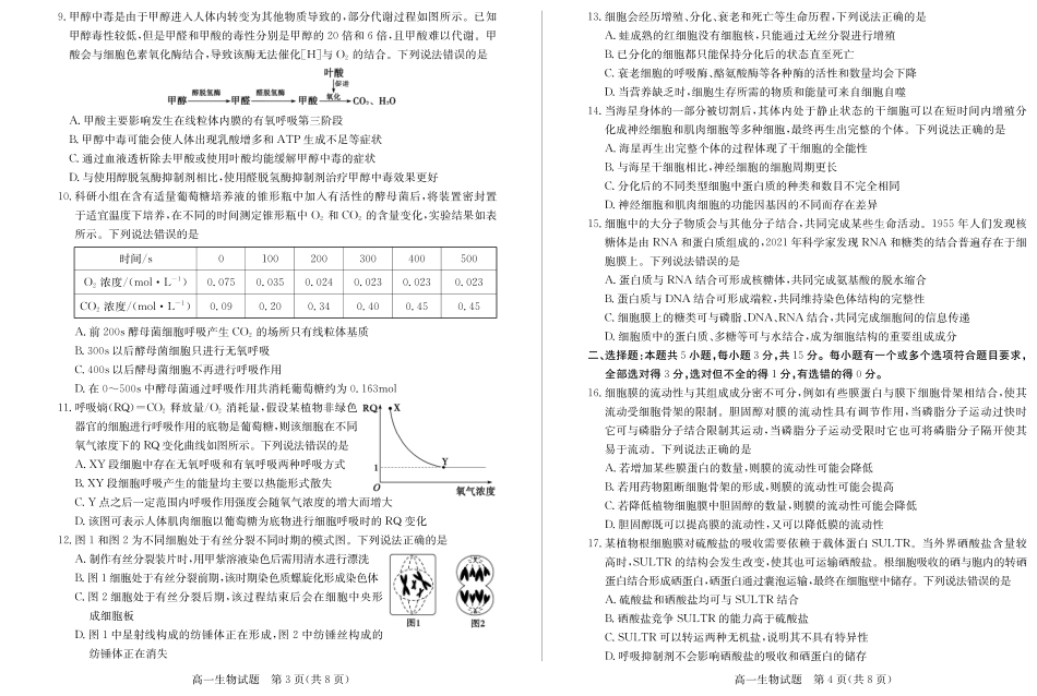 山东省德州市2024-2025学年高一上学期1月联考试题 生物 PDF版含答案.pdf_第2页