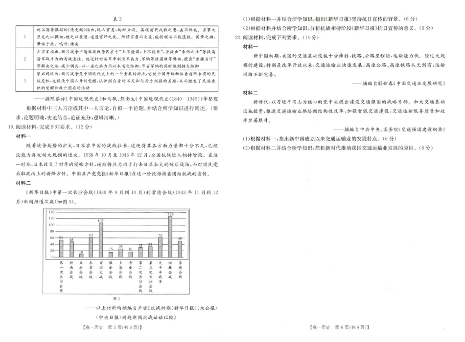 河南省新乡市2024-2025学年高一上学期期末考试  历史  PDF版无答案_历史 高一历史试卷.pdf_第3页