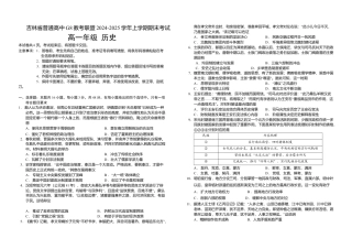 吉林省普通高中G8教考联盟2024-2025学年高一上学期期末考试 历史 Word版含解析.docx