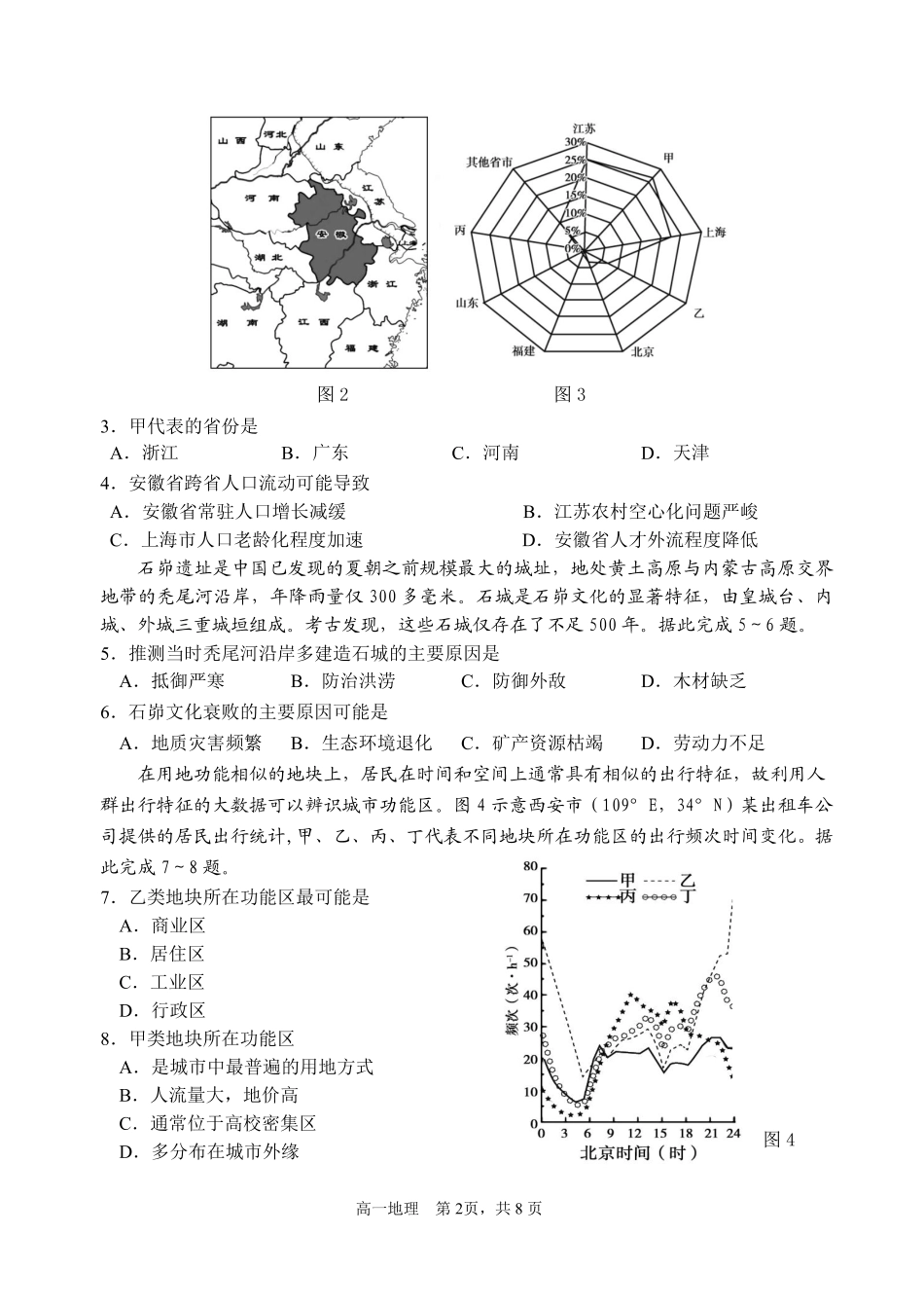 山东省威海市2023-2024学年高一下学期期末考试地理试题.pdf_第2页