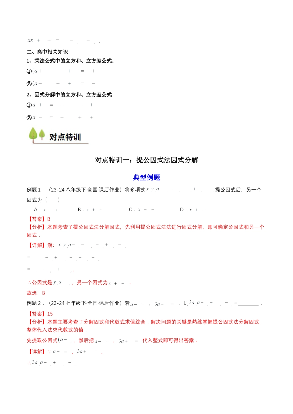 衔接点03  因式分解（解析版）.docx_第3页