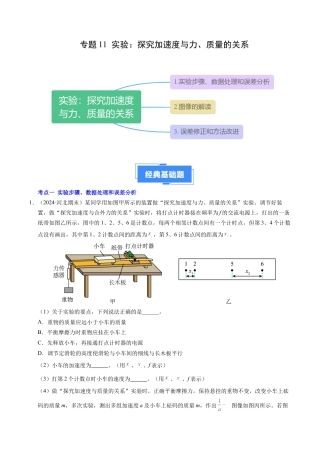 专题11 实验：探究加速度与力、质量的关系（新高考通用）（原卷版）.docx