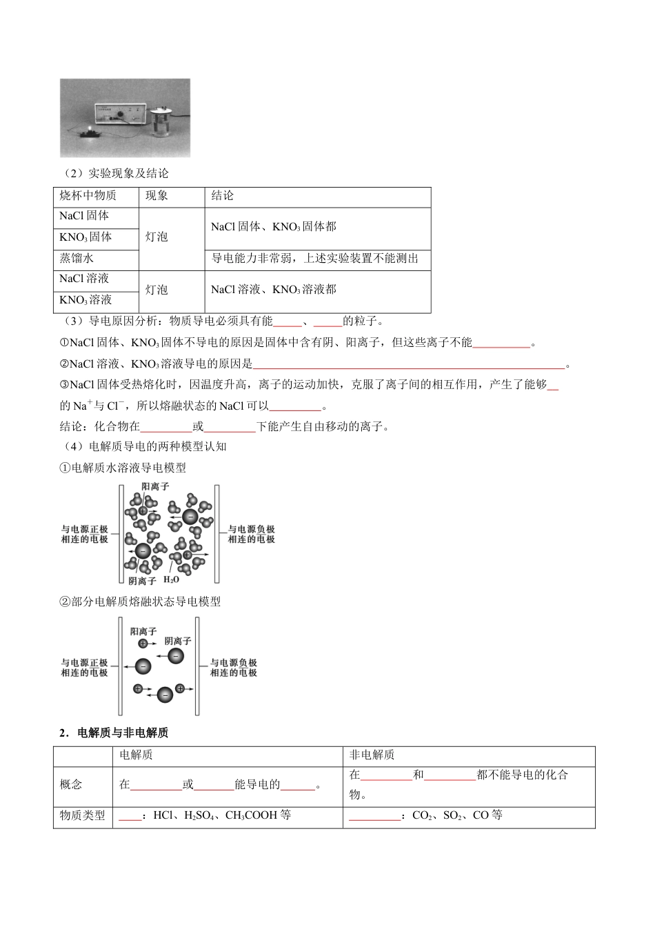 第02讲 电解质的电离（原卷版）.docx_第2页