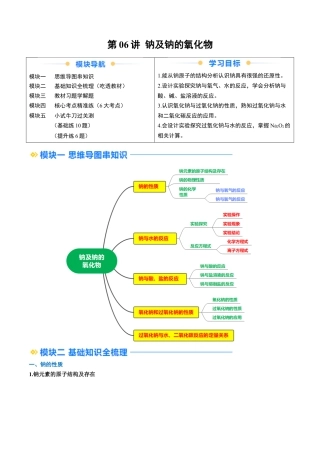 第06讲 钠及钠的氧化物（解析版）.docx