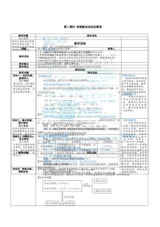 2.2.2 有理数加法的运算律 教案（表格式） 北师大(2024)数学上册.docx