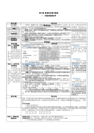 6.1 丰富的数据世界 教案（表格式） 北师大(2024)数学上册.docx