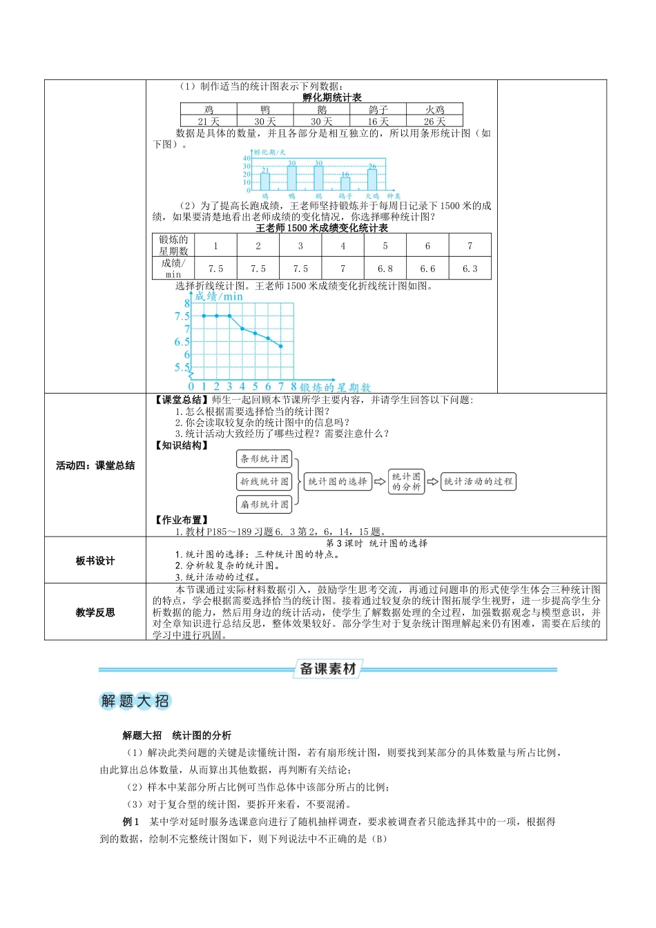 6.3.3 统计图的选择 教案（表格式） 北师大(2024)数学七年级上册.docx_第2页