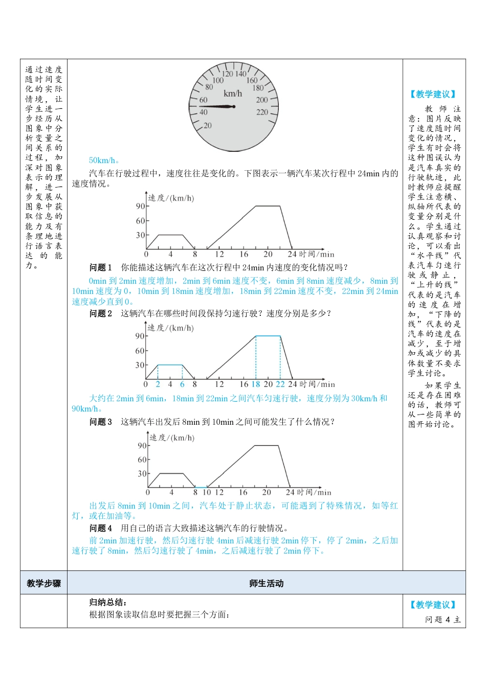 6.4.2折线型图象 教案（表格式） 北师大版数学七年级下册.doc_第2页