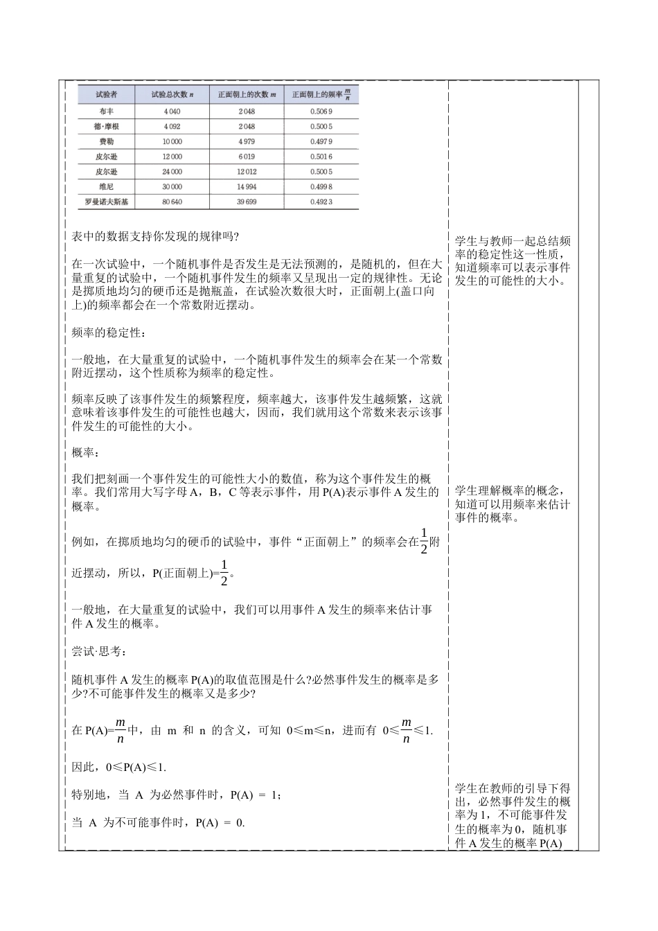 北师大版（2025）七年级数学下册-3.2.2频率的稳定性 教案.docx_第3页