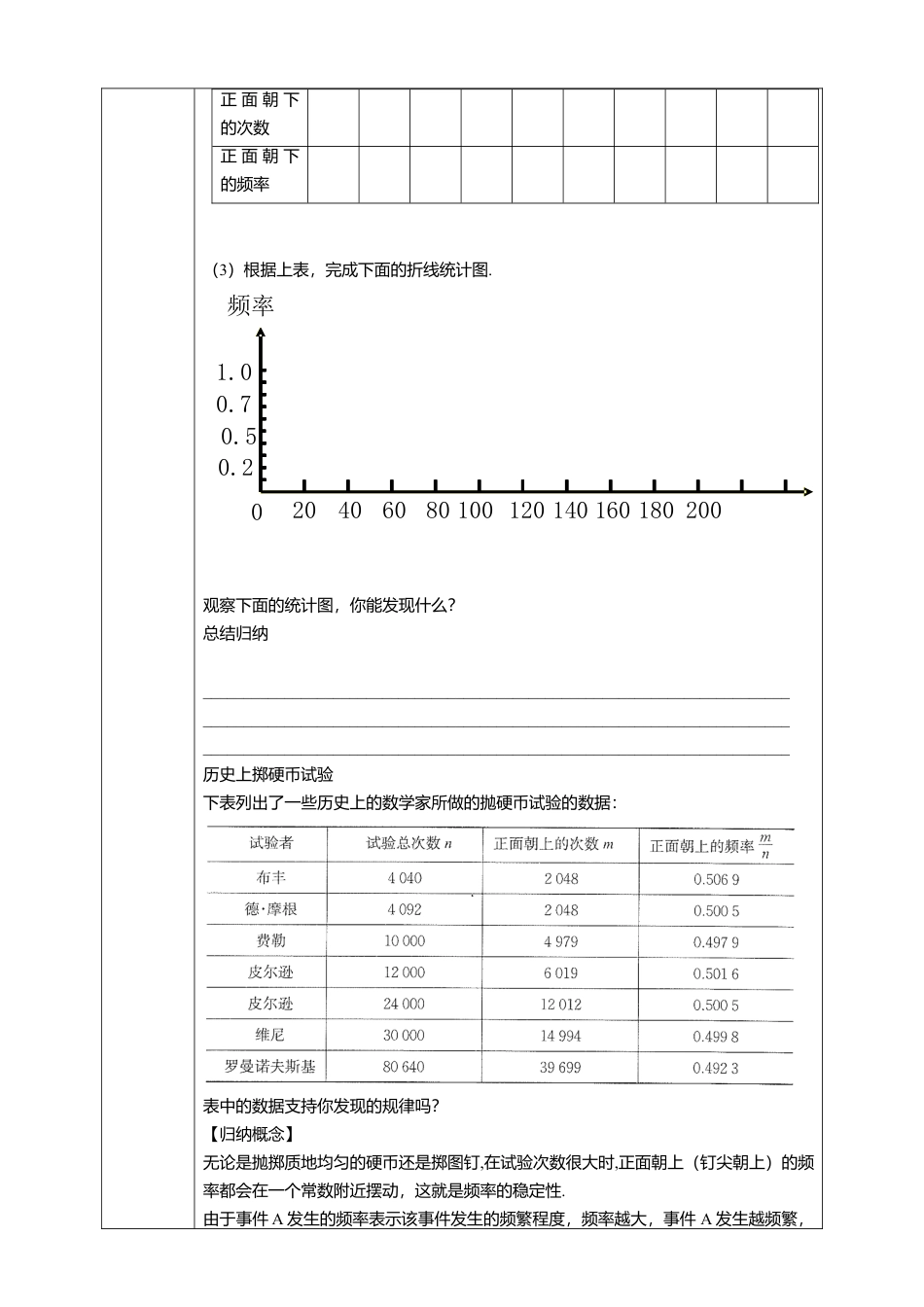 北师大版（2025）七年级数学下册-6.2.2抛硬币试验课件 学案.doc_第2页