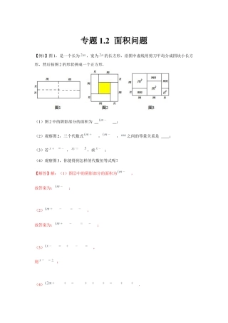 北师大版（2025）七年级数学下册-专题1.2 面积问题（解析版）.docx