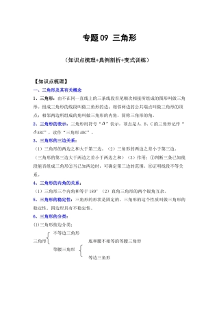北师大版（2025）七年级数学下册-专题09 三角形（解析版）.docx
