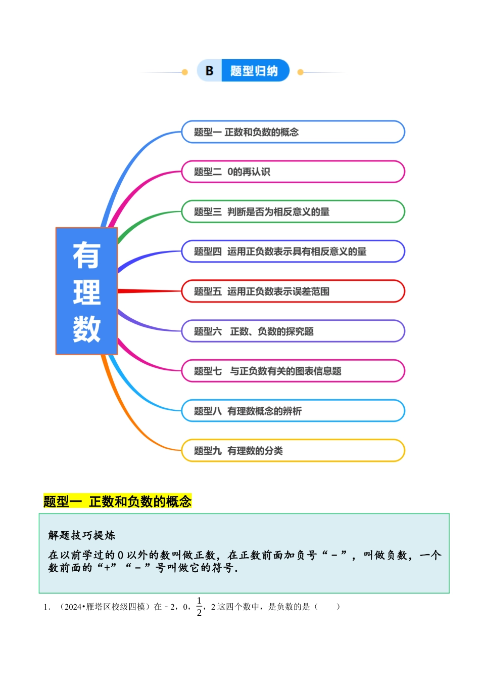 北师大版七年级上册2.1 .1有理数（9大题型提分练）（解析版）.docx_第3页