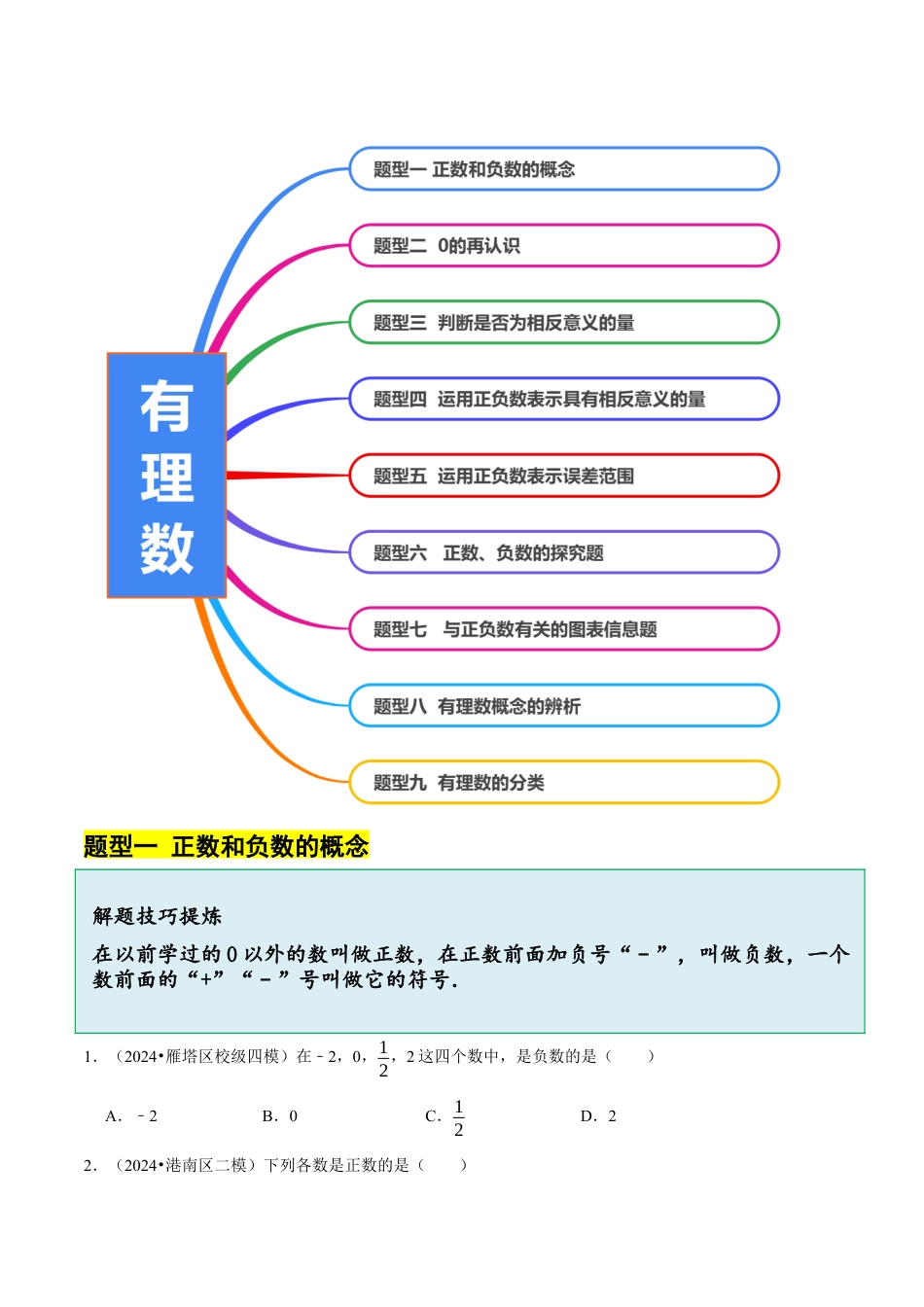 北师大版七年级上册2.1 .1有理数（9大题型提分练）（原卷版）.docx_第3页