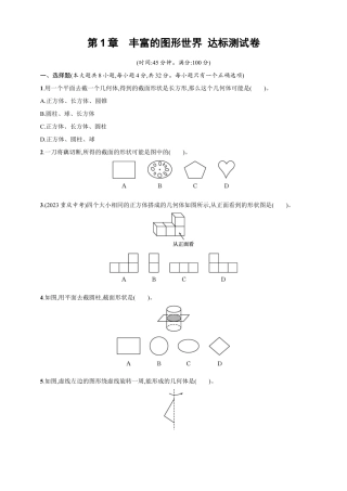 第1章　丰富的图形世界 达标测试卷（含答案）北师大版（2024）数学七年级上册.docx