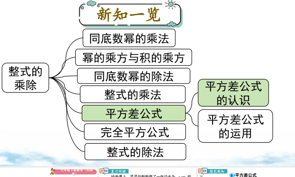 北师大（2025）数学七年级下-1.5 第1课时 平方差公式的认识.pptx