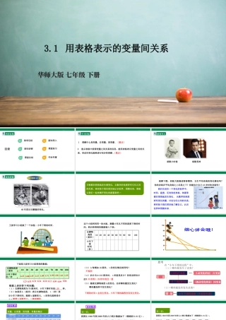 北师大（2025）数学七年级下-3.1 用表格表示的变量间关系   课件.pptx