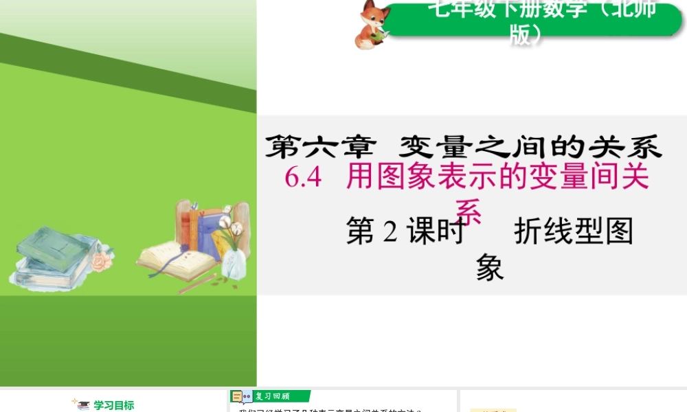 北师大（2025）数学七年级下-6.4 第2课时 折线型图象.pptx