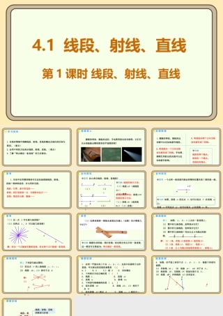 北师大版（2024）数学七年级上册4.1 线段、射线、直线 第1课时线段、射线、直线  课件(共14张PPT).pptx