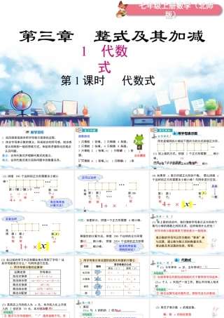 北师大版(2025)七年级上教学课件：3.1 第1课时 代数式.pptx