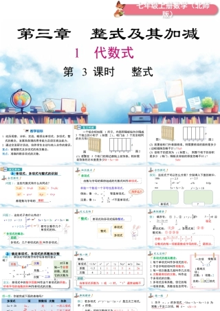 北师大版(2025)七年级上教学课件：3.1 第3课时 整式.pptx