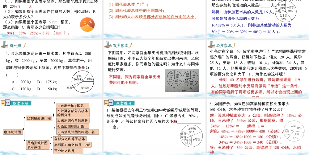 北师大版(2025)七年级上教学课件：6.3 第1课时 扇形统计图.pptx