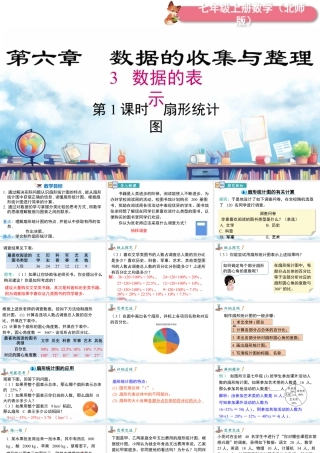 北师大版(2025)七年级上教学课件：6.3 第1课时 扇形统计图.pptx