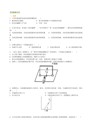 《光现象》全章复习与巩固 巩固练习-沪科版初中物理.docx