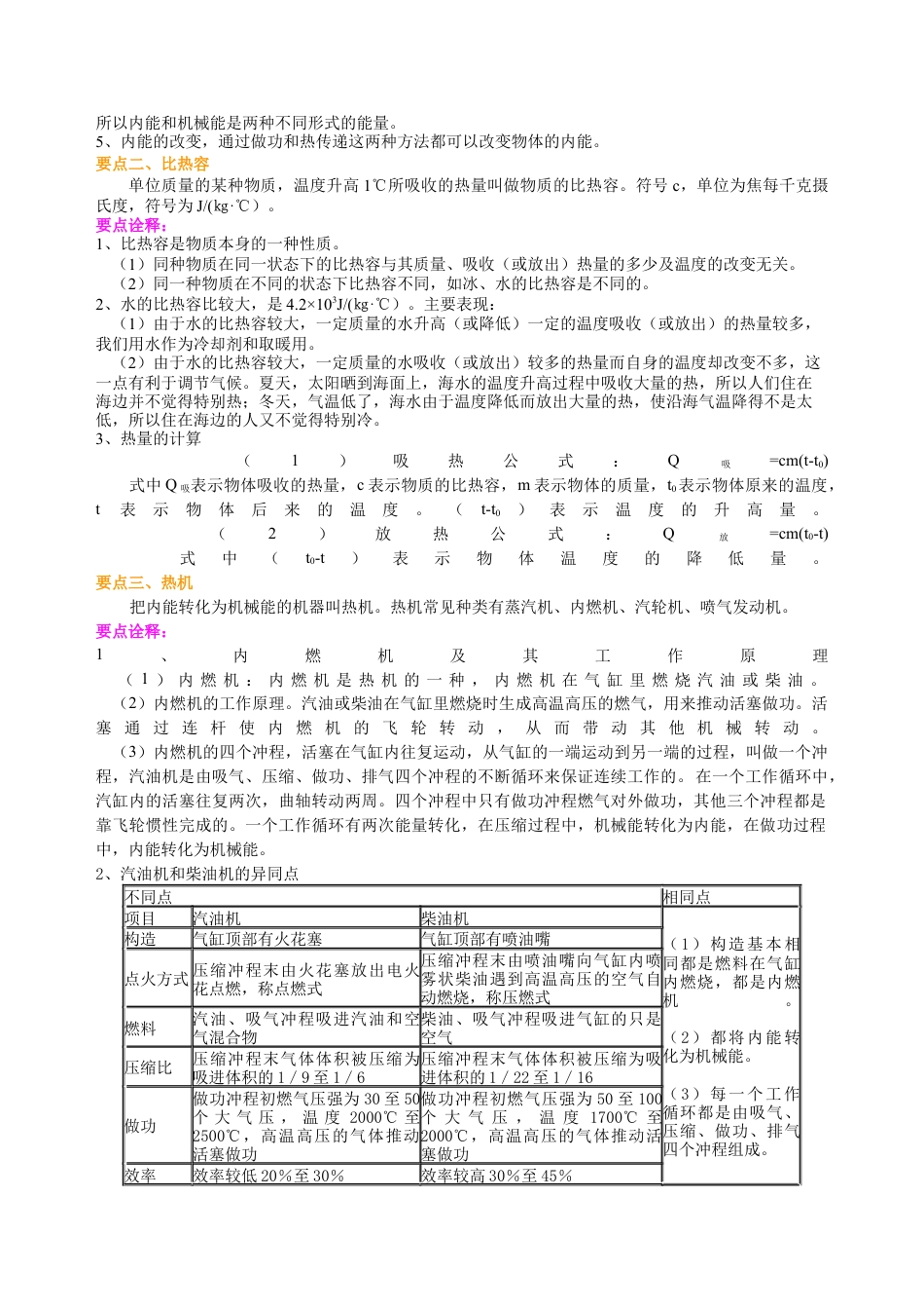 《内能与热机》全章复习与巩固（基础） 知识讲解-沪科版初中物理.docx_第2页