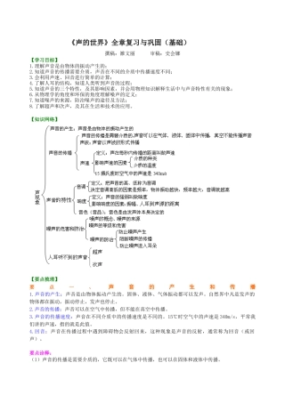 《声的世界》全章复习与巩固（基础）知识讲解-沪科版初中物理.docx