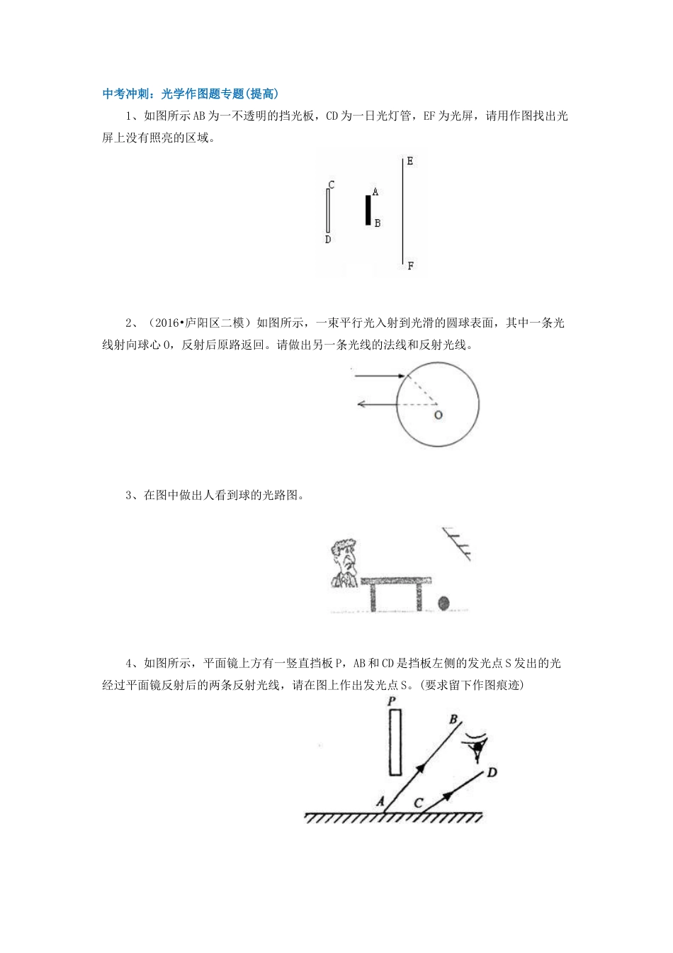 63中考冲刺：光学作图题专题(提高)-沪科版初中物理.docx_第1页