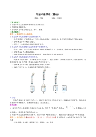 阿基米德原理（基础）知识讲解-沪科版初中物理.docx