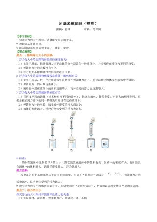 阿基米德原理(提高)知识讲解-沪科版初中物理.docx