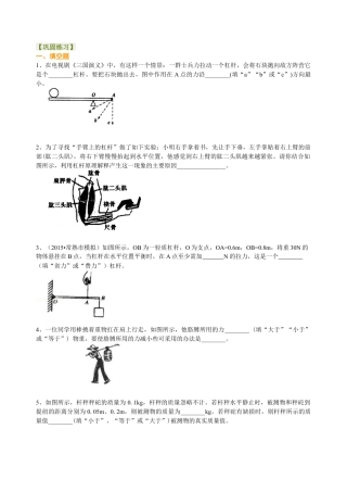 杠杆（提高） 巩固练习-沪科版初中物理.docx