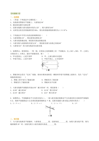 光的反射（提高）巩固练习-沪科版初中物理.docx