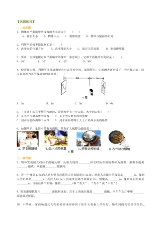 平面镜成像（提高）巩固练习-沪科版初中物理.docx